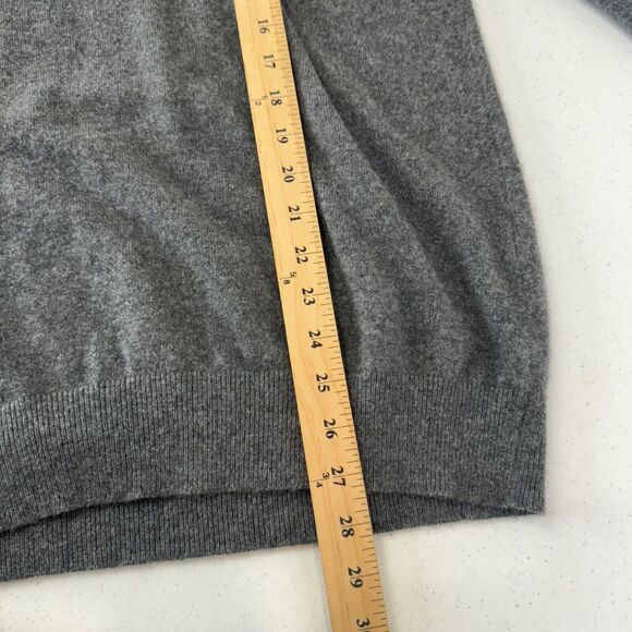 Lands End Mens V-Neck Sweater XL/T 46-48 Gray Soft & Warm Cashmere Blend - Picture 10 of 11